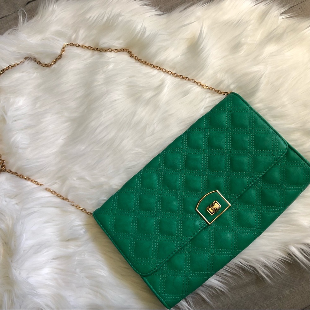 URBAN EXPRESSIONS GREEN/JADE & GOLD CROSS BODY BAG